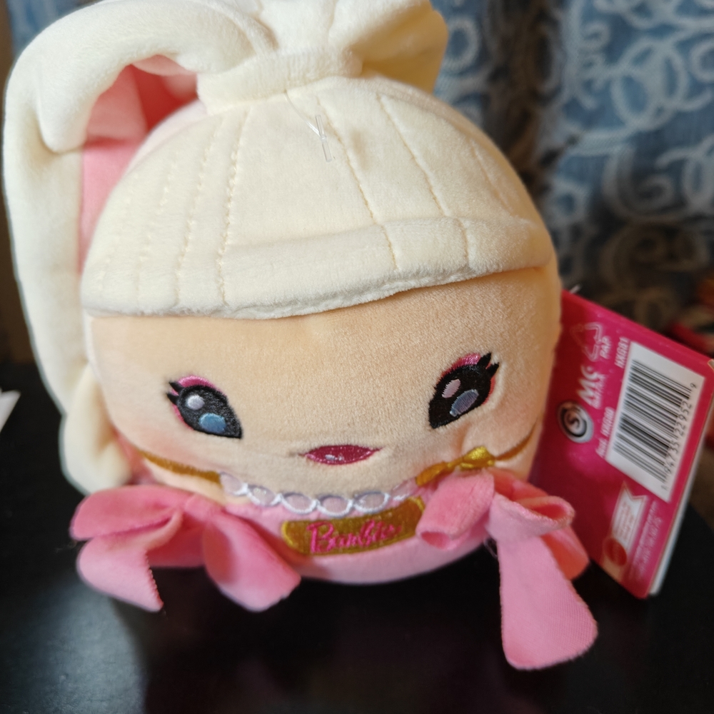 Barbie Cuutopia 10” Fancy Pink Ponytail Plush Snuggles Barbie Pillow Mattel NWT